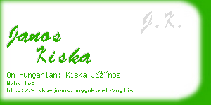 janos kiska business card